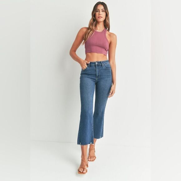 JBD Piper Cropped Flare Distressed - Picture 1 of 6